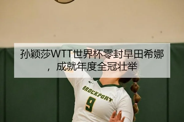 孙颖莎WTT世界杯零封早田希娜，成就年度全冠壮举